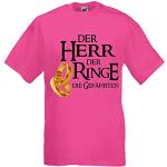 Herren T-Shirt für den Junggesellenabschied mit Motiv Der Herr der Ringe - Die Gefährten (Männer) in pink, Größe XL