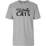 Graue Hellweg Druckerei Keep Calm T-Shirts mit Katzenmotiv aus Baumwolle für Herren 