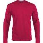 Reduzierte Fuchsiafarbene Langärmelige KARIBAN Nachhaltige Rundhals-Ausschnitt T-Shirts aus Baumwolle enganliegend für Herren Größe L 