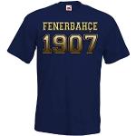 Marineblaue Fenerbahce T-Shirts mit Istanbul-Motiv für Herren Größe S 