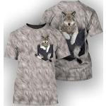 Kurzärmelige Katzen-Shirts mit Tiermotiv aus Polyester maschinenwaschbar für Herren Größe XS für den für den Sommer 