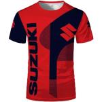 Rote Kurzärmelige Suzuki T-Shirts aus Polyester für Herren Größe M für den für den Sommer 