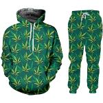HKGHVJK Herren Trainingsanzug 3D Weeds Printed Man Zipper Jacken + Sweatpants Herren Sets Casual Oversize Kleidung, Hspa60180, M