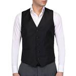 Schwarze Elegante Anzugwesten mit Knopf aus Polyester für Herren Größe 5 XL für den für den Winter 