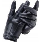 Schwarze Bio Gefütterte Handschuhe aus Leder für Herren Größe L für den für den Winter 