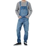 Dunkelblaue Jeans-Latzhosen mit Reißverschluss aus Baumwollmischung für Herren Größe 3 XL 