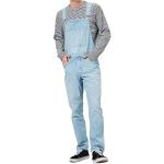 Hellblaue Jeans-Latzhosen mit Reißverschluss aus Baumwollmischung für Herren Größe 3 XL 