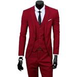 Rote Business Hochzeitsanzüge Handwäsche für Herren Größe XL 3-teilig zum Abschlussball 