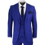 Herrenanzug 3 Teilig Blau Tailored Fit Klassisch Rabatt Preis Angebot