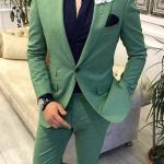 Grüne Elegante Hochzeitsanzüge für Herren 