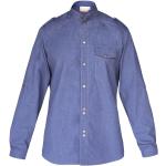 Blaue Gesteppte Vintage Herrenkochhemden aus Denim Übergrößen 