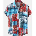 Bunte Oversize Kurzärmelige Hawaiihemden aus Polyester für Herren Größe 3 XL für Partys für den für den Sommer 