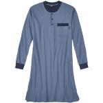 Herrennachthemd aus reiner Bio-Baumwolle, stahlblau- GOTS