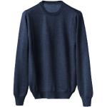 Blaue Rundhals-Ausschnitt Kaschmir-Pullover aus Wolle für Herren Größe S 