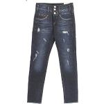 Dunkelblaue Vintage Herrlicher Raya Boyfriend-Jeans mit Reißverschluss aus Baumwolle für Damen Weite 25 