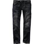 Schwarze Unifarbene Herrlicher Slim Fit Jeans aus Denim für Herren Weite 33, Länge 32 