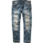 Blaue Unifarbene Herrlicher Bio Slim Fit Jeans aus Baumwolle für Herren Weite 30, Länge 32 