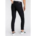 Schwarze Unifarbene Herrlicher Touch Slim Fit Jeans mit Reißverschluss aus Denim für Damen Größe XXL 