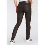 Dunkelbraune Unifarbene Herrlicher Touch Slim Fit Jeans mit Nieten mit Reißverschluss aus Denim für Damen Größe XXL 