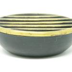 Schwarze Vintage Runde Aschenbecher aus Bronze 