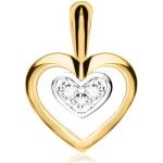 Goldene UNIQUE Herzanhänger mit Diamant für Damen 