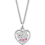 Silberne Herzengel Silberketten mit Namen mit Tiermotiv aus Silber handgemacht für Kinder 
