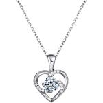 Reduzierte Nickelfreie Silberne Silberketten mit Namen mit Herz-Motiv aus Silber für Damen zu Weihnachten 