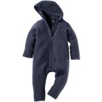 Blaue hessnatur Bio Nachhaltige Fleece-Overalls für Kinder mit Reißverschluss aus Jersey für Babys Größe 56 für den für den Winter 
