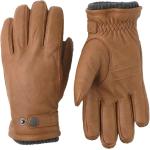 Braune Hestra Primaloft Strick-Handschuhe für Herren für den für den Winter 