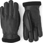 Schwarze Hestra Primaloft Gefütterte Handschuhe aus Leder für Herren Größe 10 