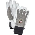 Graue Hestra Army Leather Fingerhandschuhe mit Klettverschluss aus Leder für Herren Größe 7 für den für den Winter 