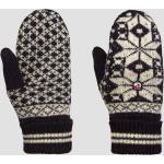 Weiße Hestra Strick-Handschuhe aus Wolle für Damen für den für den Herbst 