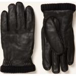 Reduzierte Schwarze Hestra Gefütterte Handschuhe aus Leder für Herren Größe 10 für den für den Winter 