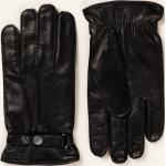 Reduzierte Schwarze Hestra Gefütterte Handschuhe aus Leder für Herren Größe 9 für den für den Winter 