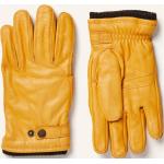 Reduzierte Gelbe Hestra Gefütterte Handschuhe aus Leder für Herren Größe 10 für den für den Winter 