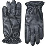 Schwarze Elegante Hestra Lederhandschuhe aus Leder für Herren Größe 9.5 