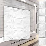 HEXIM 3D Wandpaneele, PVC Kunststoff weiß - Wellen