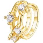 Goldene Minimalistische Ear Cuffs & Ohrklemmen glänzend aus Kristall 18 Karat für Damen 