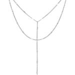 Silberne Unifarbene Minimalistische Zweireihige Halsketten & Mehrlagige Halsketten poliert aus Edelstahl für Damen 