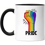 Schwarze LGBT Lesbian Pride Kaffeetassen aus Keramik 