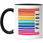 Schwarze LGBT Lesbian Pride Kaffeetassen aus Keramik 