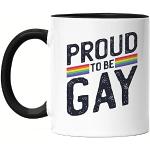 Schwarze LGBT Bi Pride Lustige Kaffeetassen aus Keramik 