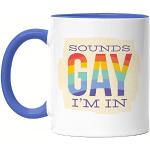 Blaue LGBT Bi Pride Lustige Kaffeetassen aus Keramik mikrowellengeeignet 