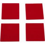 Rote Hey Sign Quadratische Glasuntersetzer aus Filz schmutzabweisend 4-teilig 