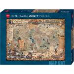 2000 Teile Heye Piraten & Piratenschiff Puzzles mit Weltkartenmotiv für 9 - 12 Jahre 