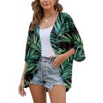 Grüne Boho Ärmellose Kimono-Jacken aus Chiffon für Damen Größe 3 XL für den für den Sommer 