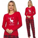 Rote Karo Pyjamas lang mit Weihnachts-Motiv aus Baumwolle maschinenwaschbar für Damen Größe XXL 2-teilig Weihnachten für den für den Herbst 