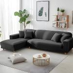 Schwarze Moderne Sofabezüge 2 Sitzer maschinenwaschbar 
