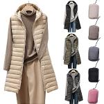 Pinke Gesteppte Elegante Daunenwesten mit Kapuze aus Fleece mit Kapuze für Damen Größe 3 XL für den für den Herbst 
