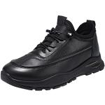 Schwarze Gestreifte Elegante MTB Schuhe ohne Verschluss aus Lammfell wasserdicht für Herren Größe 43 für den für den Herbst 